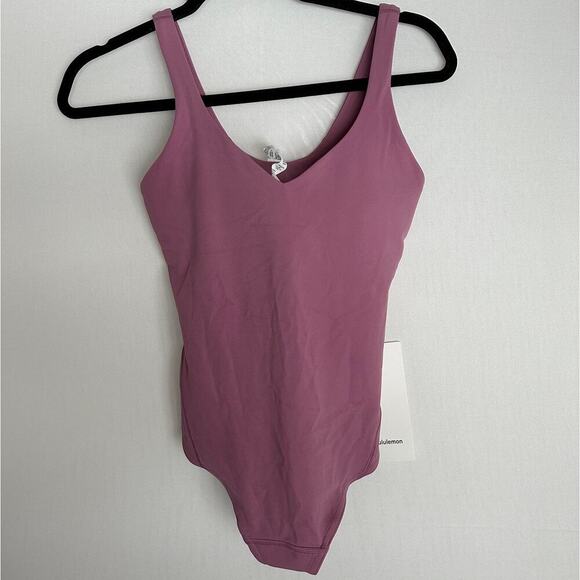 NWT Lululemon Align Sleeveless Shelf Bra Thong V-Neck Bodysuit Size‎ 4 - Purple - Picture 2 of 10